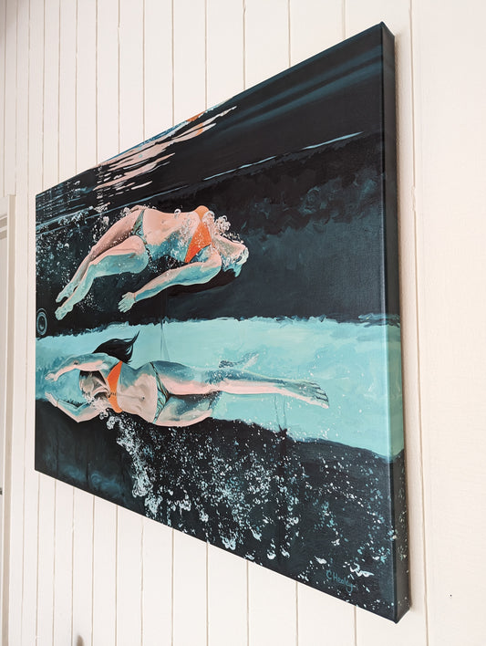 Swimming - Print on canvas