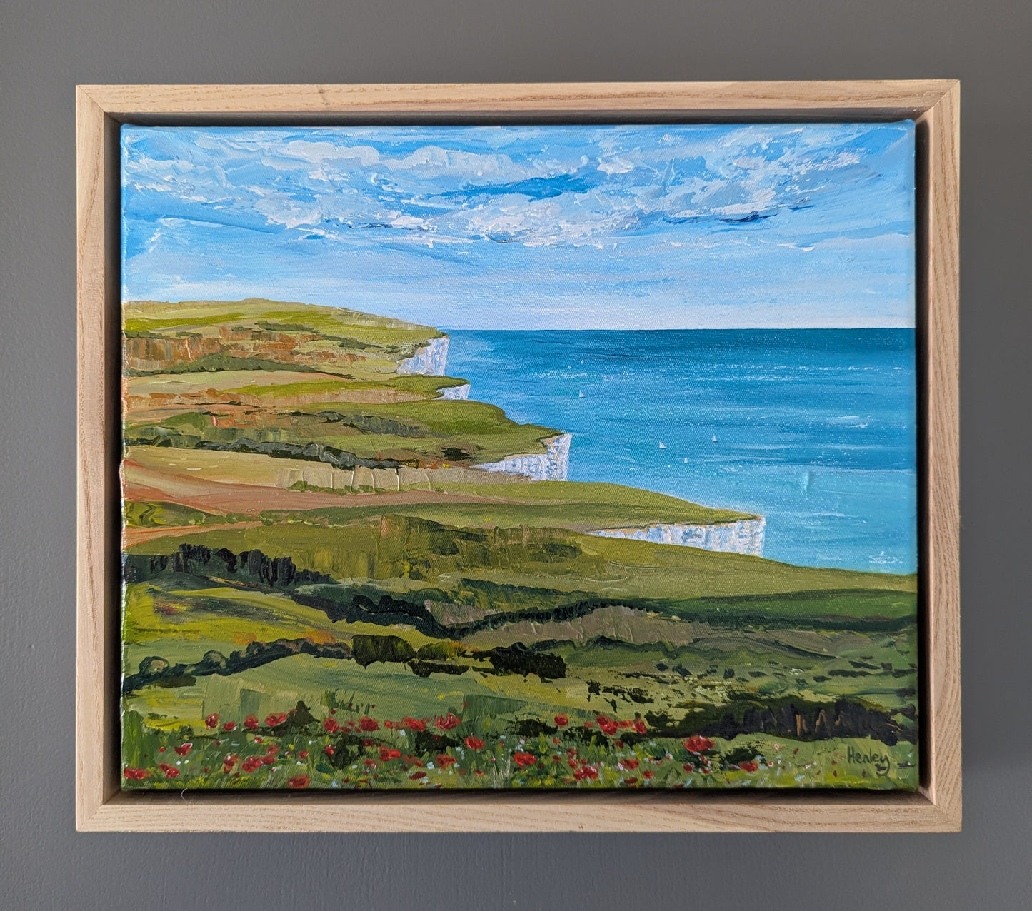 Poppies and Sailboats - original painting
