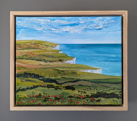 Poppies and Sailboats - original painting