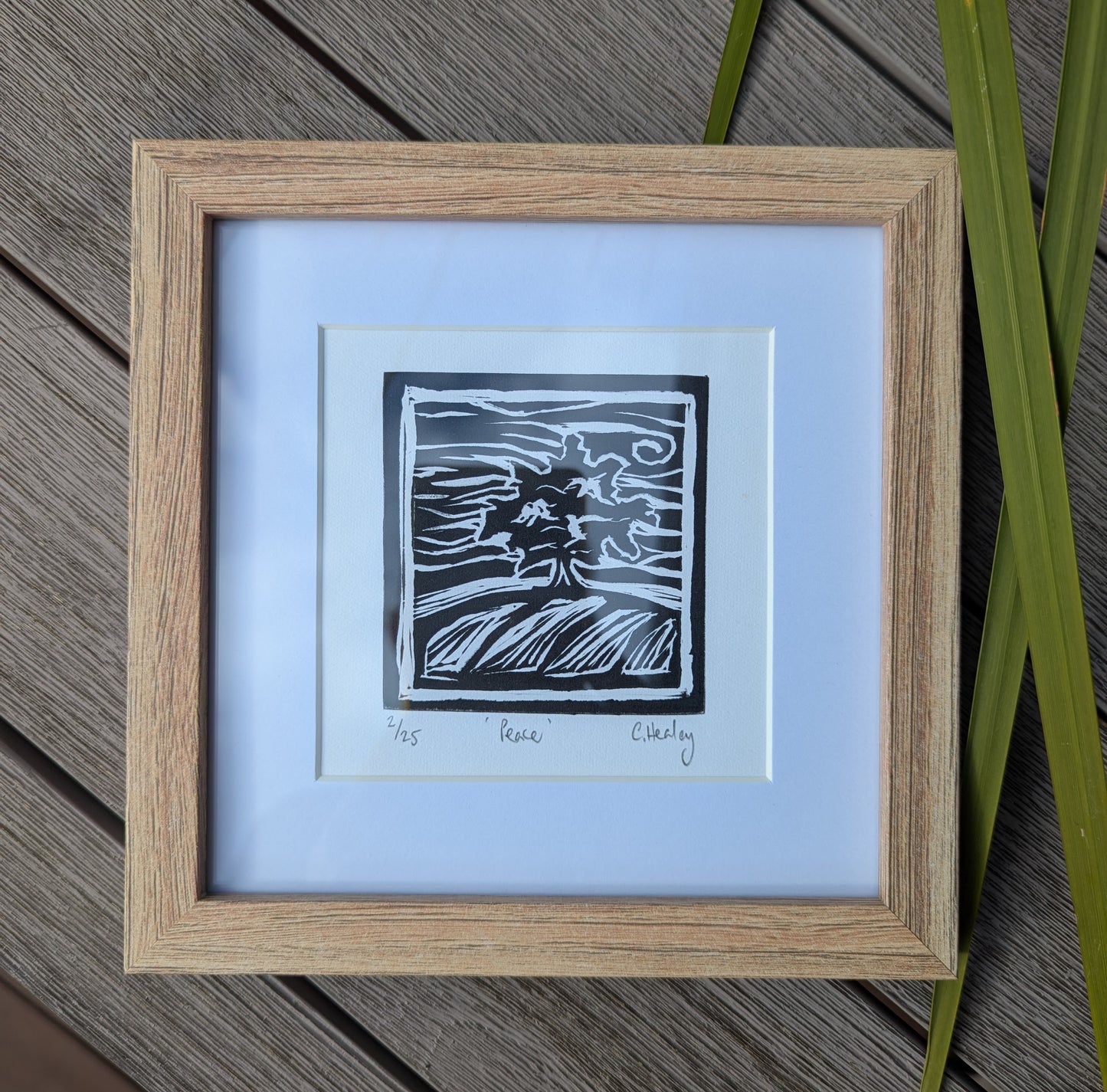 Peace Tree - Linocut on paper