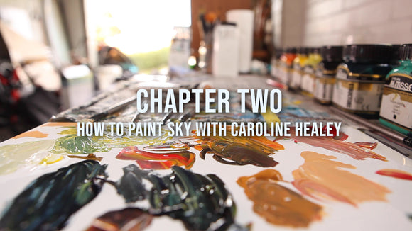 A mini painting workshop on how to paint the sky with a follow along video and full commentary by Caroline Healey