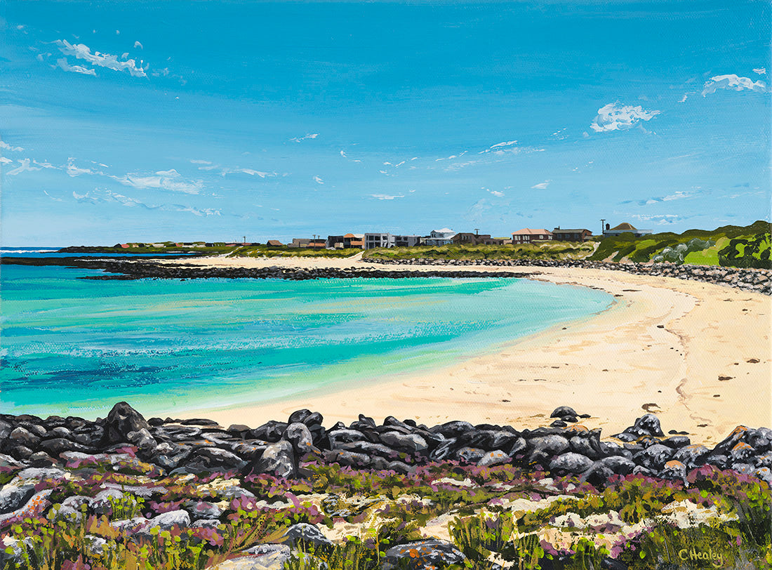Pea Soup, Port Fairy, Victoria acrylic coastal painting by Caroline Healey
