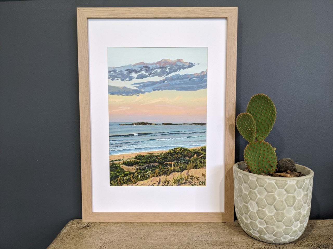Peeling Wave Lady Bay Warrnambool cactus sea seascape landscape sunrise sunset beach  sea coastal surf impressionist painting acrylic art fine art print