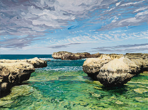 Peterborough, Victoria acrylic coastal painting by Caroline Healey