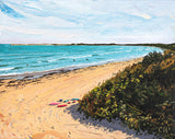 Surfside Lady Bay Warrnambool Summer sea seascape landscape beach reflections turquoise aqua coastal impressionist painting acrylic art fine art print